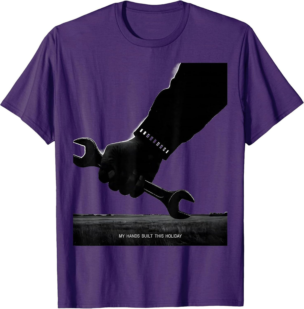 Men's My Hands Built This Holiday Patriotic Labor Day Skilled T-Shirt - Purple