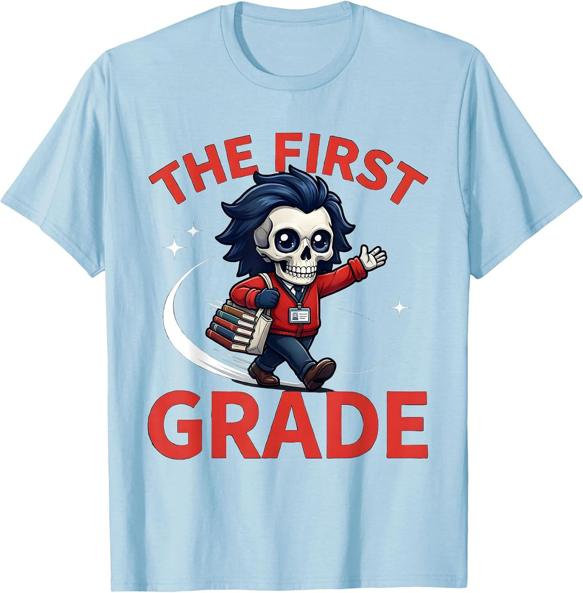 Men's THE FIRST GRADE Funny Teacher Back To School Classroom T-Shirt - Baby Blue