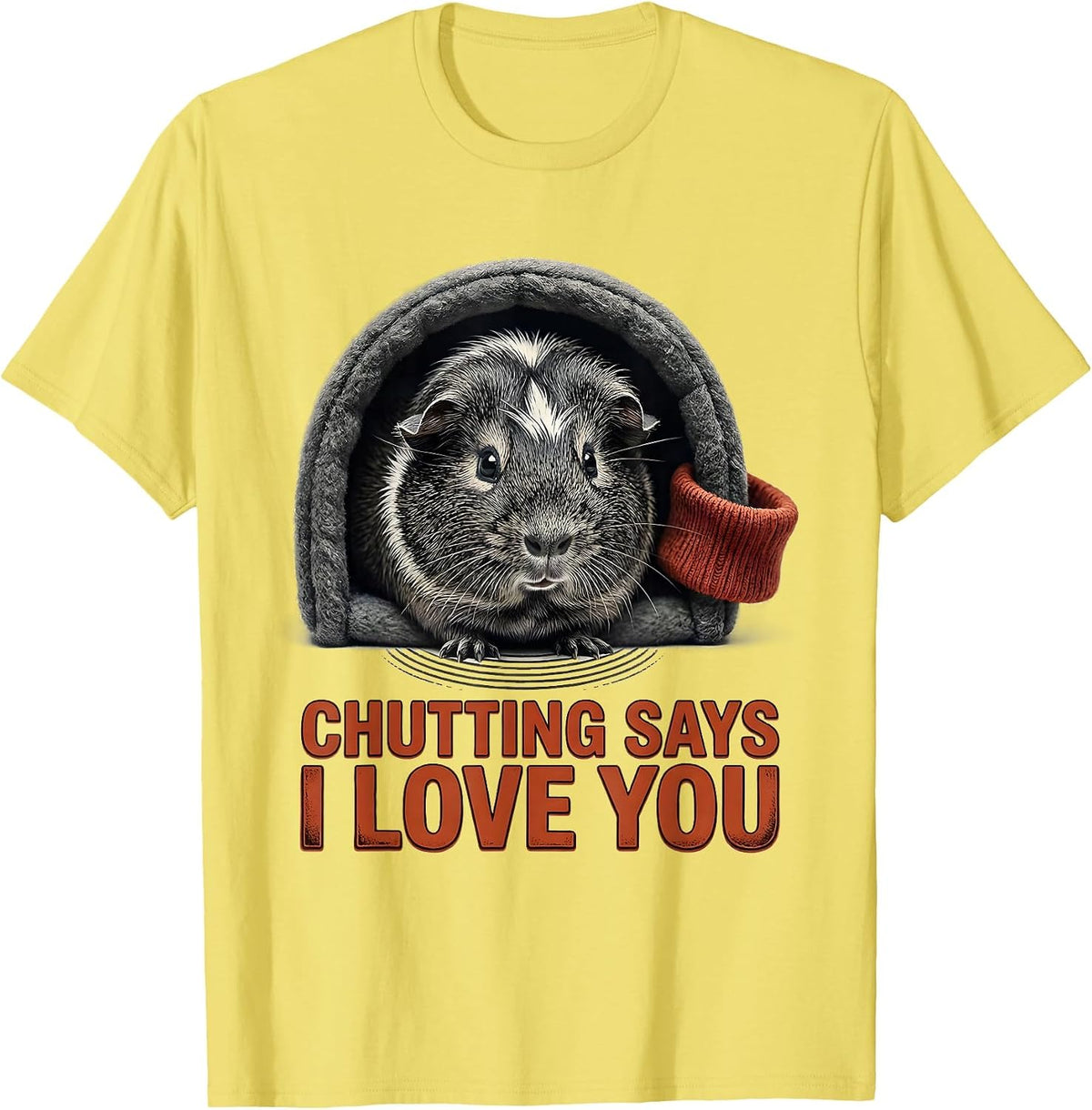 Men's Chutting Says I Love You Funny Guinea Pig Lover Gift T-Shirt - Lemon Yellow