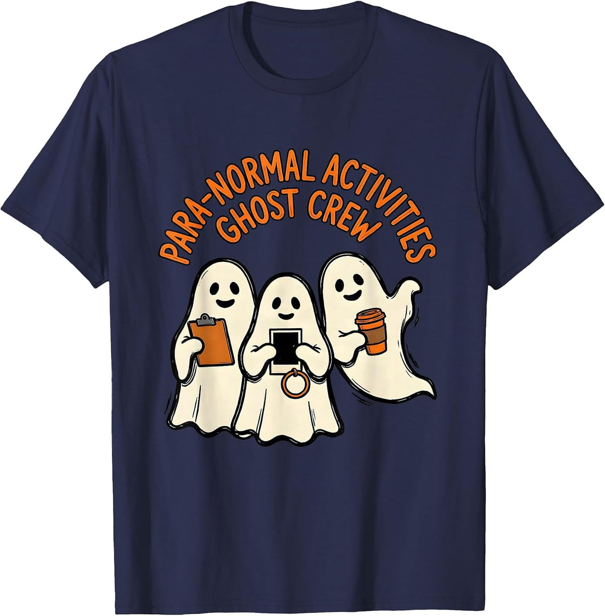 Para-Normal Activities Ghost Crew SPED Teacher Halloween T-Shirt - Navy Blue
