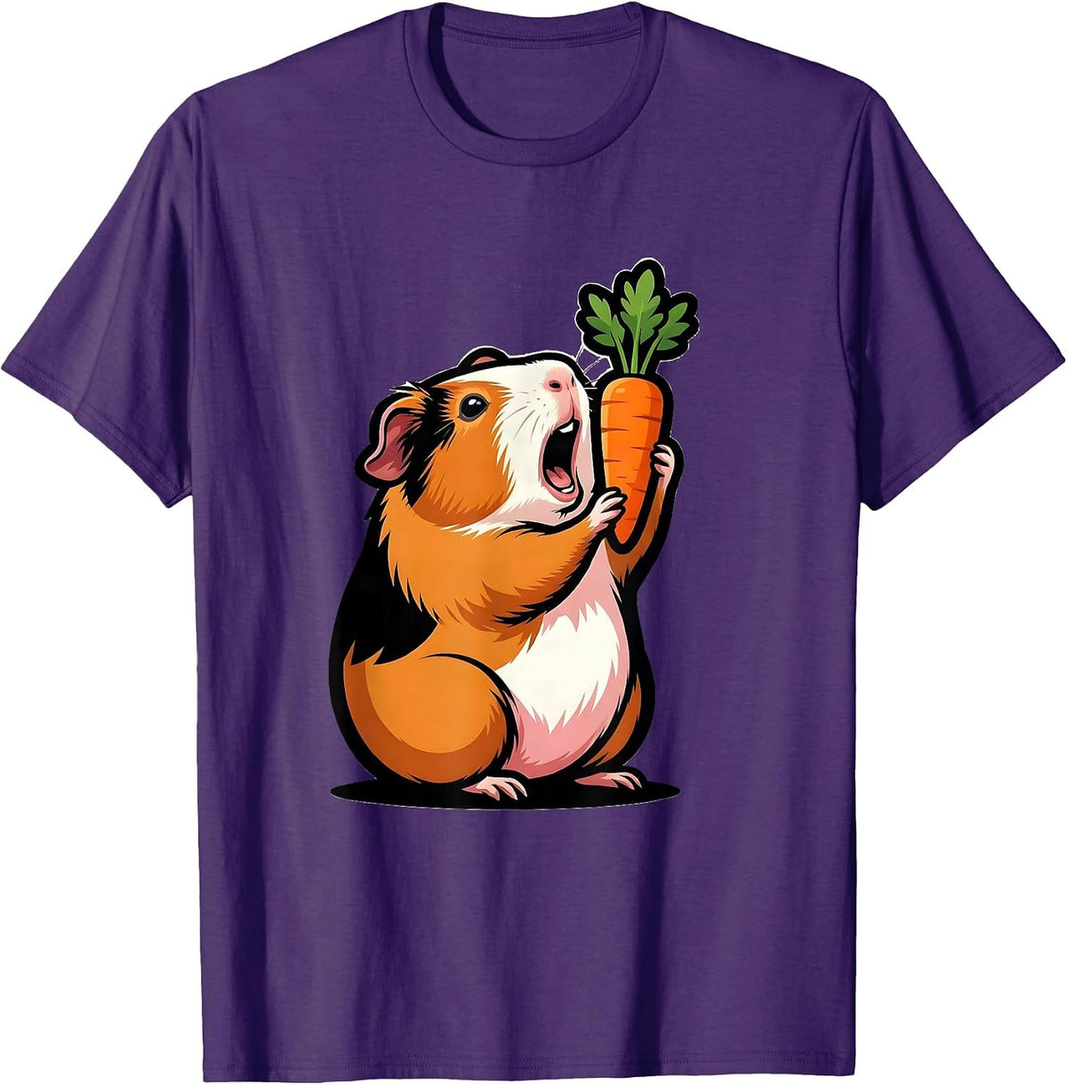 Men's Tailless Rosette Guinea Pig Pet Lover Mascot Logo T-Shirt - Purple