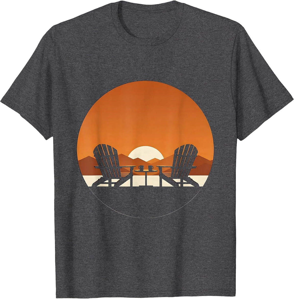 Men's School Counselor Two Chairs Coffee Illustration T-Shirt - Dark Heather Grey