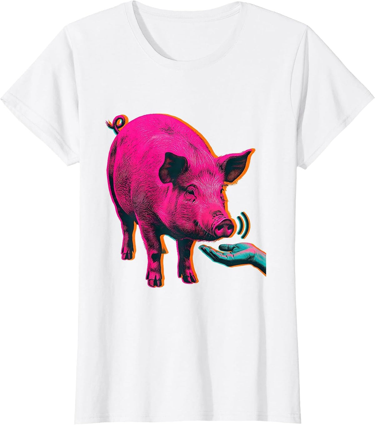 Rounded Pig Silhouette Funny Guinea Pig Lover Gift T-Shirt - White