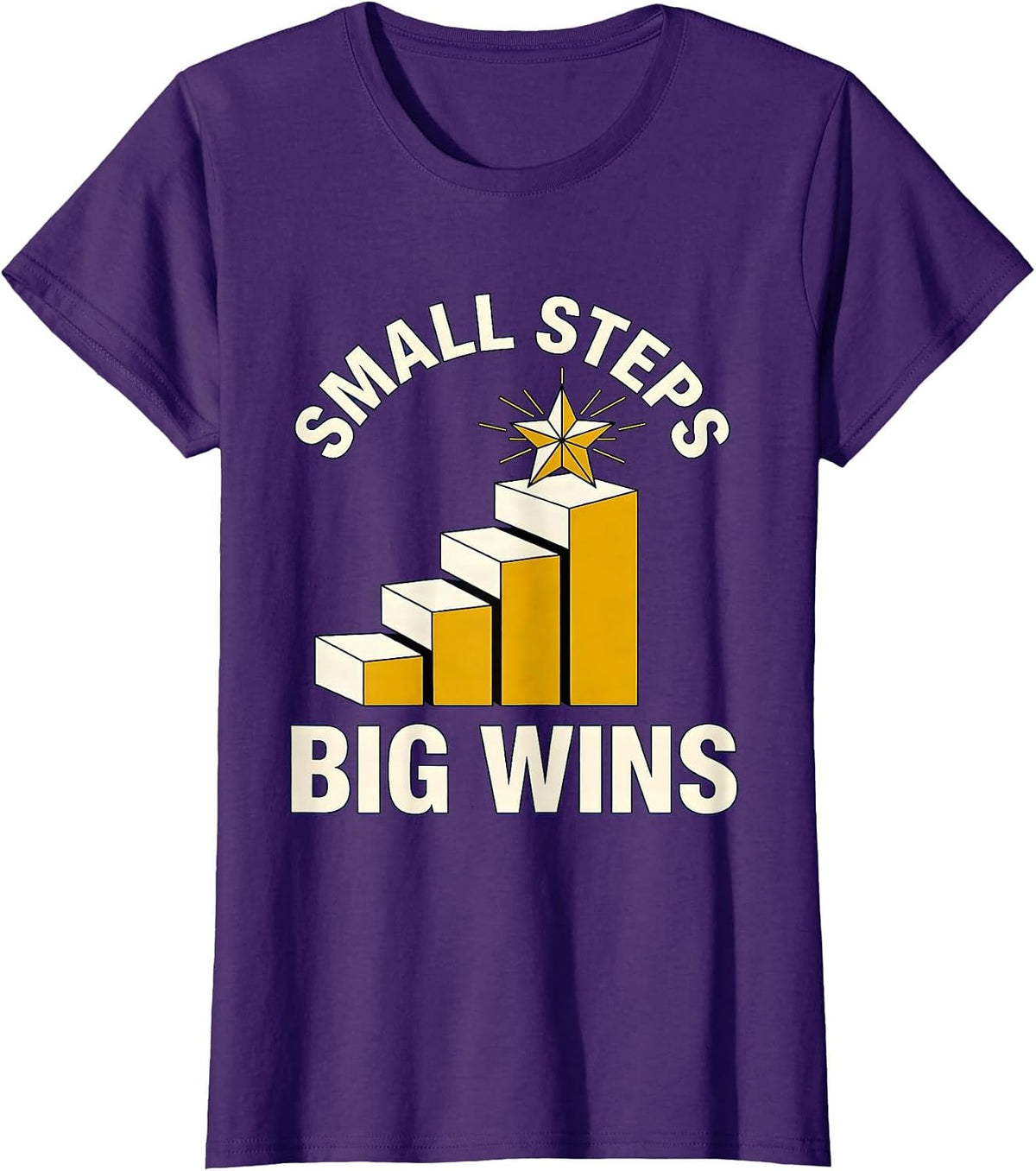 Women's Small Steps Big Wins Special Education Design T-Shirt - Purple