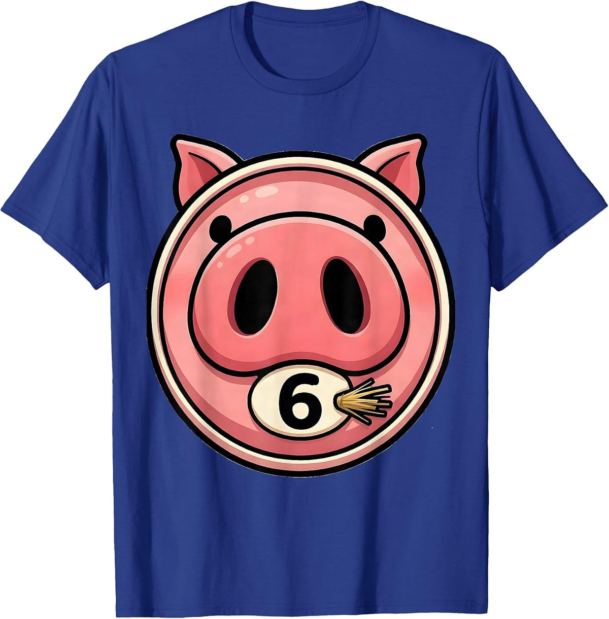 6 Funny Pig Lover Halloween Costume Humor Novelty T-Shirt - Royal Blue