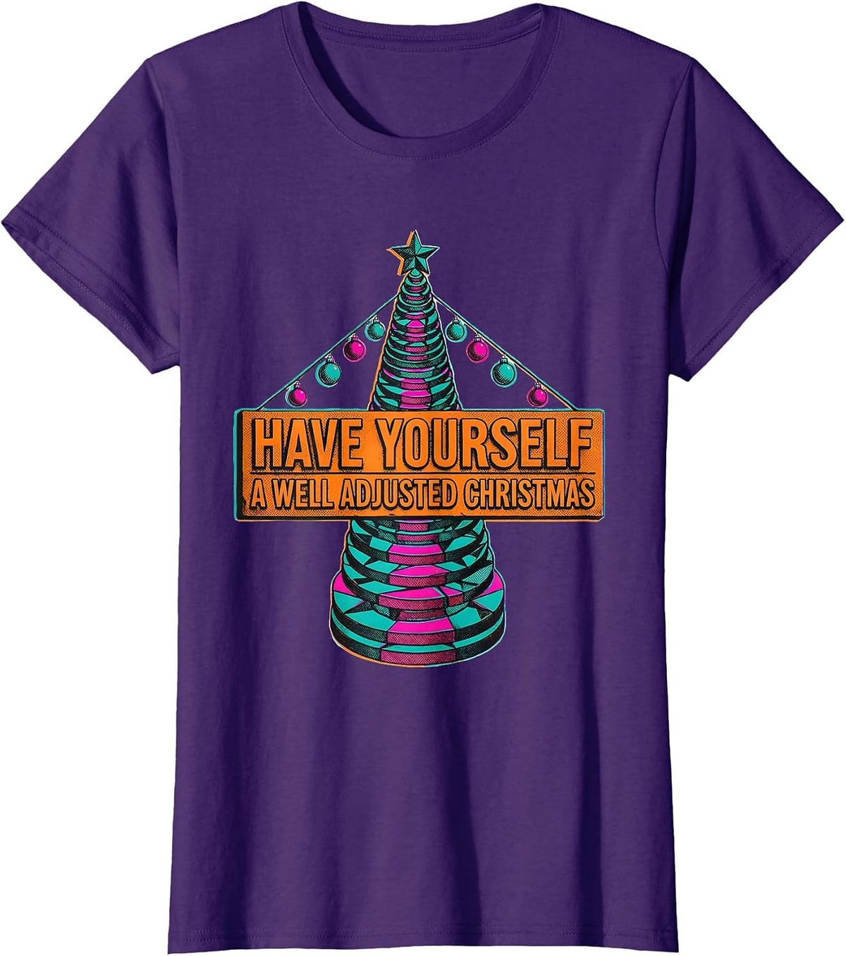 Women's Have Yourself A Well Adjusted Christmas Funny Chiropractor T-Shirt - Purple