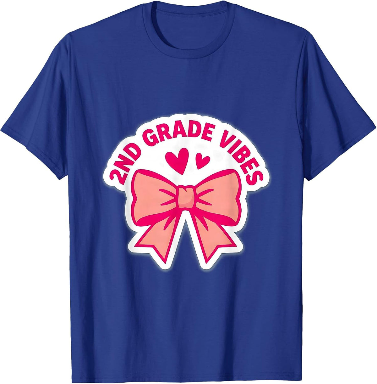2nd Grade Vibes Coquette Bow Back to School Second Grade T-Shirt - Royal Blue