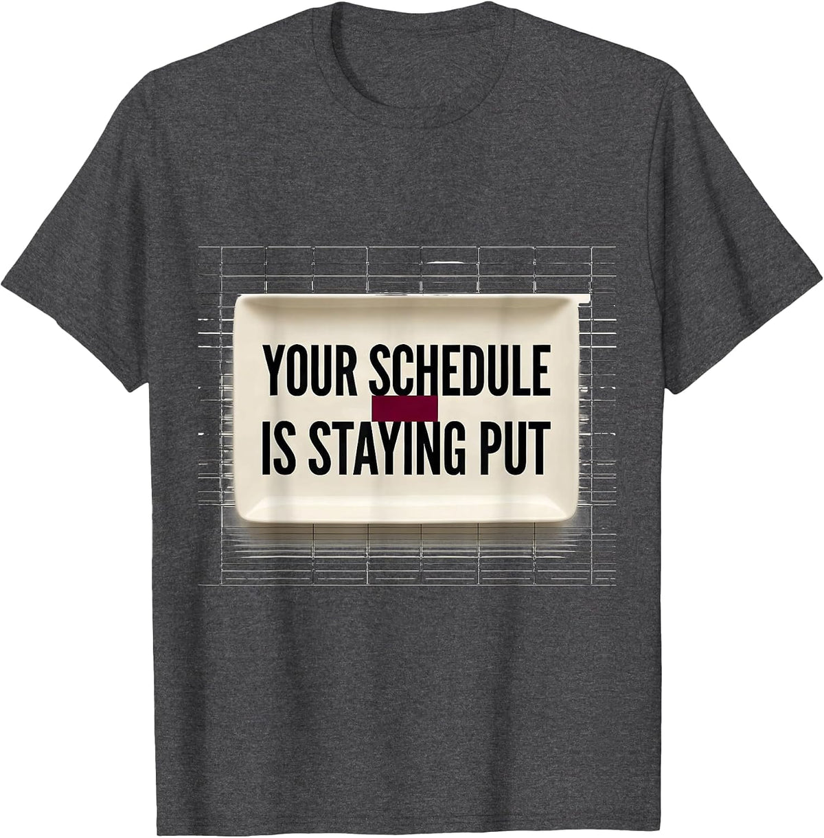 Men's Your Schedule Is Staying Put Groovy School Counselor T-Shirt - Dark Heather Grey
