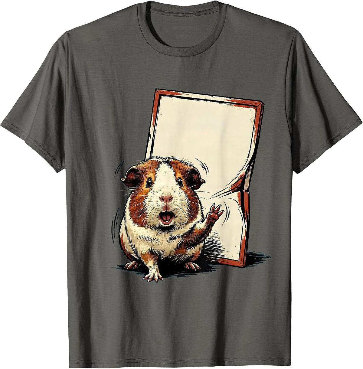 Men's Guinea Pig Showcard Sign Cavy Lover Humor T-Shirt - Asphalt Grey