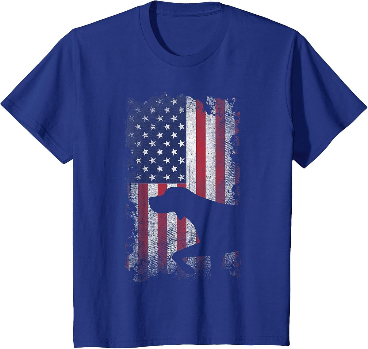 Patriotic German Shorthaired Pointer American Flag GSP Dog T-Shirt - Royal Blue