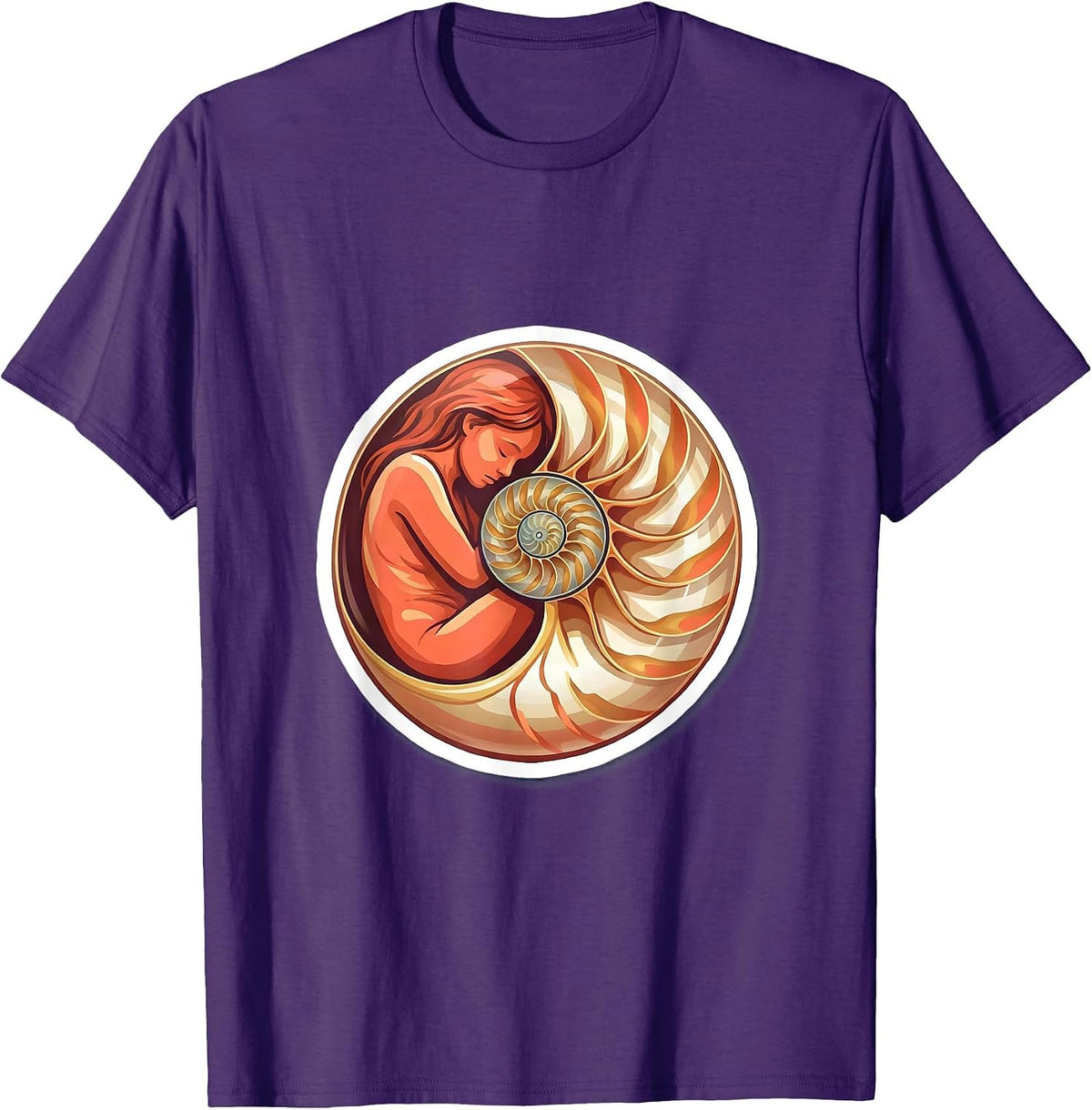 Men's Autism Awareness Seashell Sanctuary Graphic Design T-Shirt - Purple