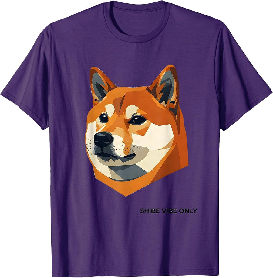 Men's Shibe Vibe Only Funny Shiba Inu Dog Lover Breed Humor T-Shirt - Purple