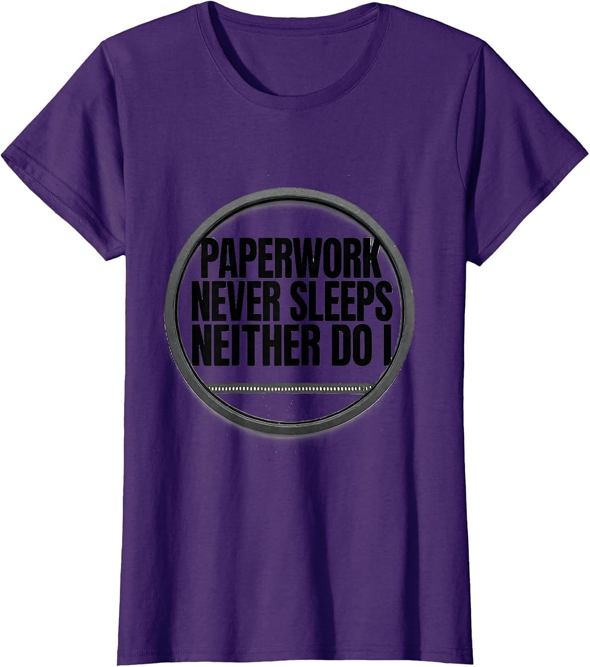 Women's Paperwork Never Sleeps, Neither Do I Funny SPED Teacher T-Shirt - Purple
