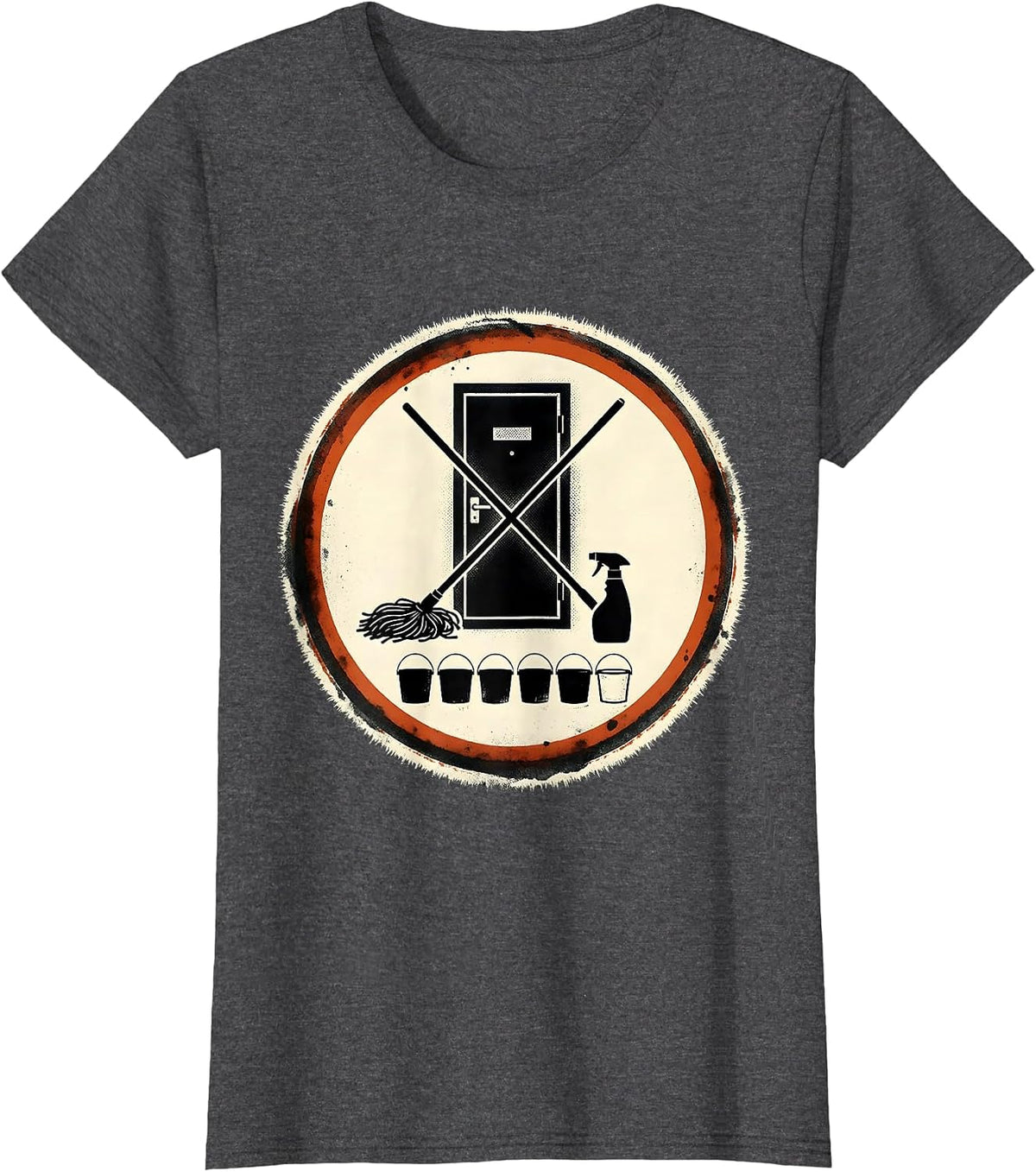 Women's Janitor Closet Badge Custodian Appreciation Humor T-Shirt - Dark Heather Grey
