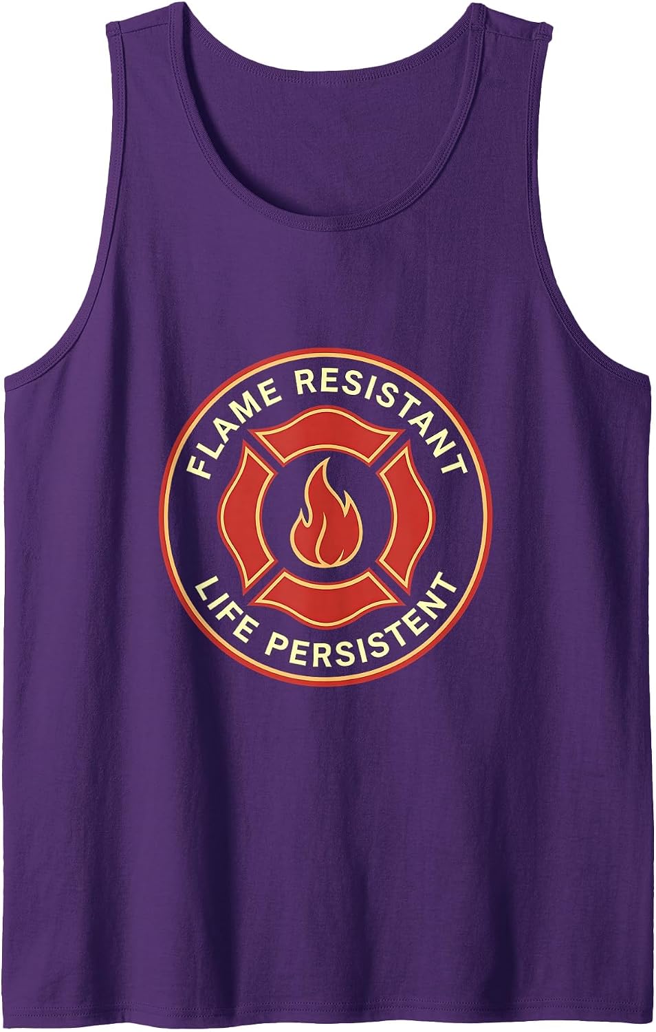 Flame Resistant Life Persistent Fire Design Tank Top - Purple