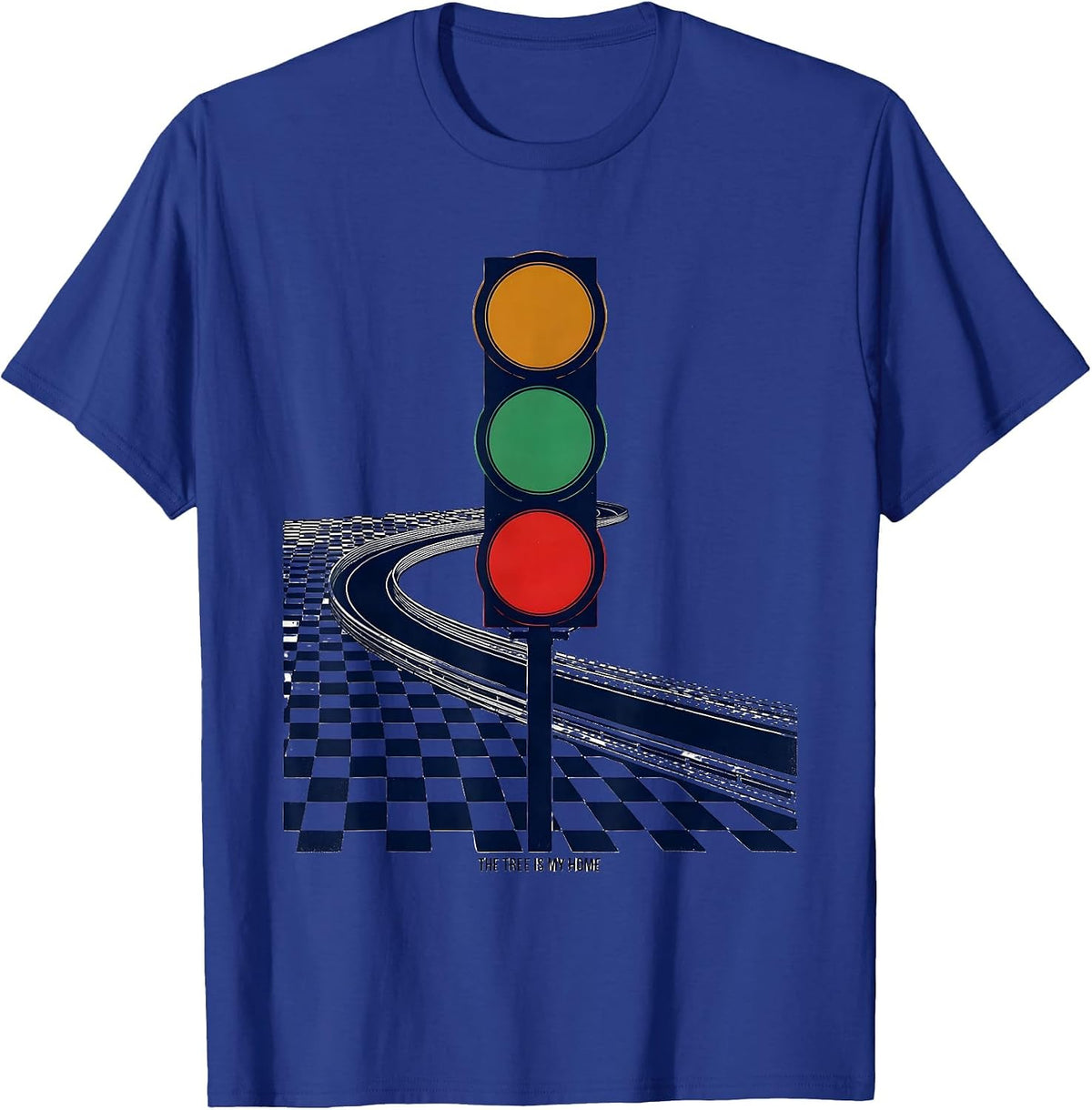 The Tree Is My Home Patriotic Checkered Flag Racing Fan T-Shirt - Royal Blue