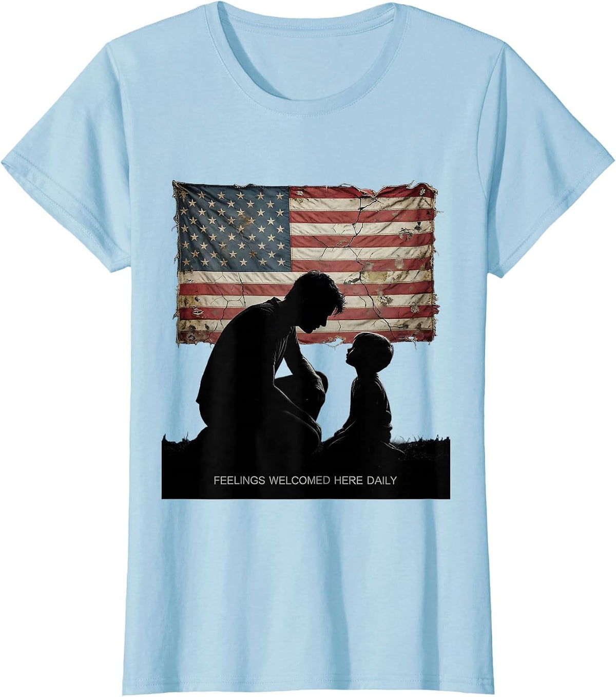 Feelings Welcomed Here Daily School Counselor T-Shirt - Baby Blue
