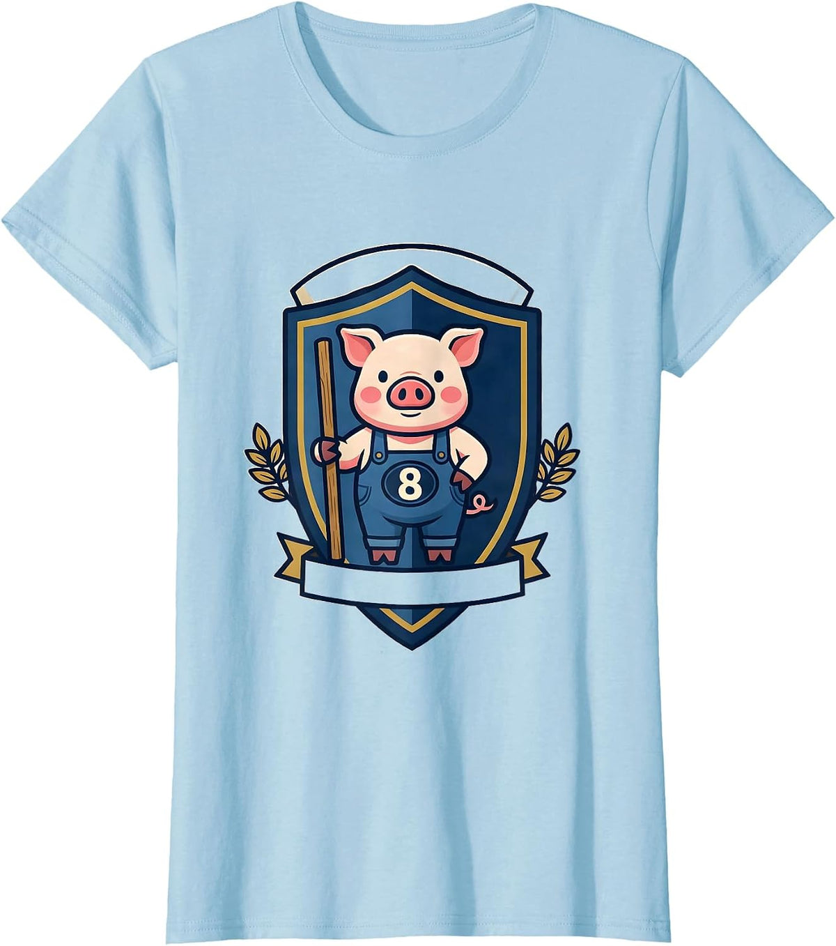 8 Funny Pig Lover Halloween Costume Novelty Humor T-Shirt - Baby Blue