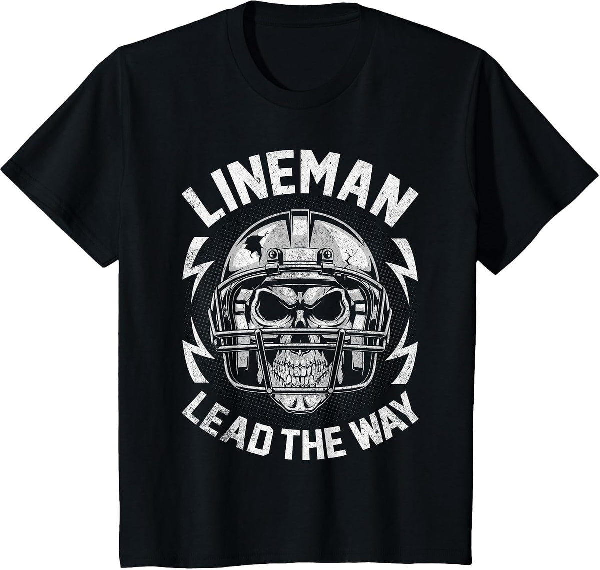 Lineman Lead The Way American Football Novelty T-Shirt - Black