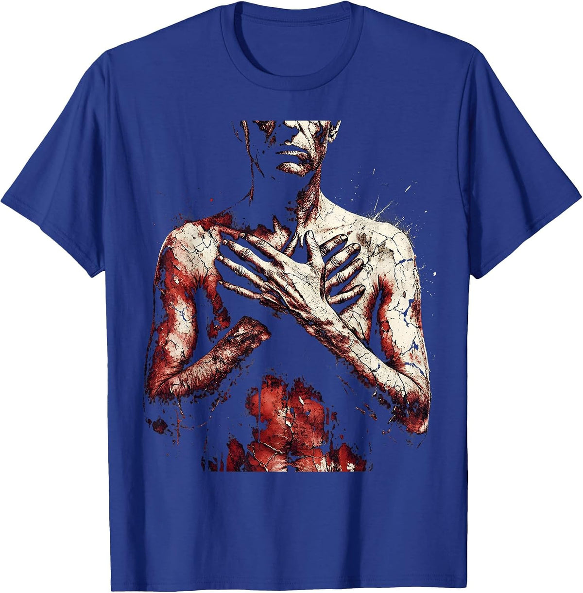 Patriot Day Hands Over Heart Remembrance Design T-Shirt - Royal Blue