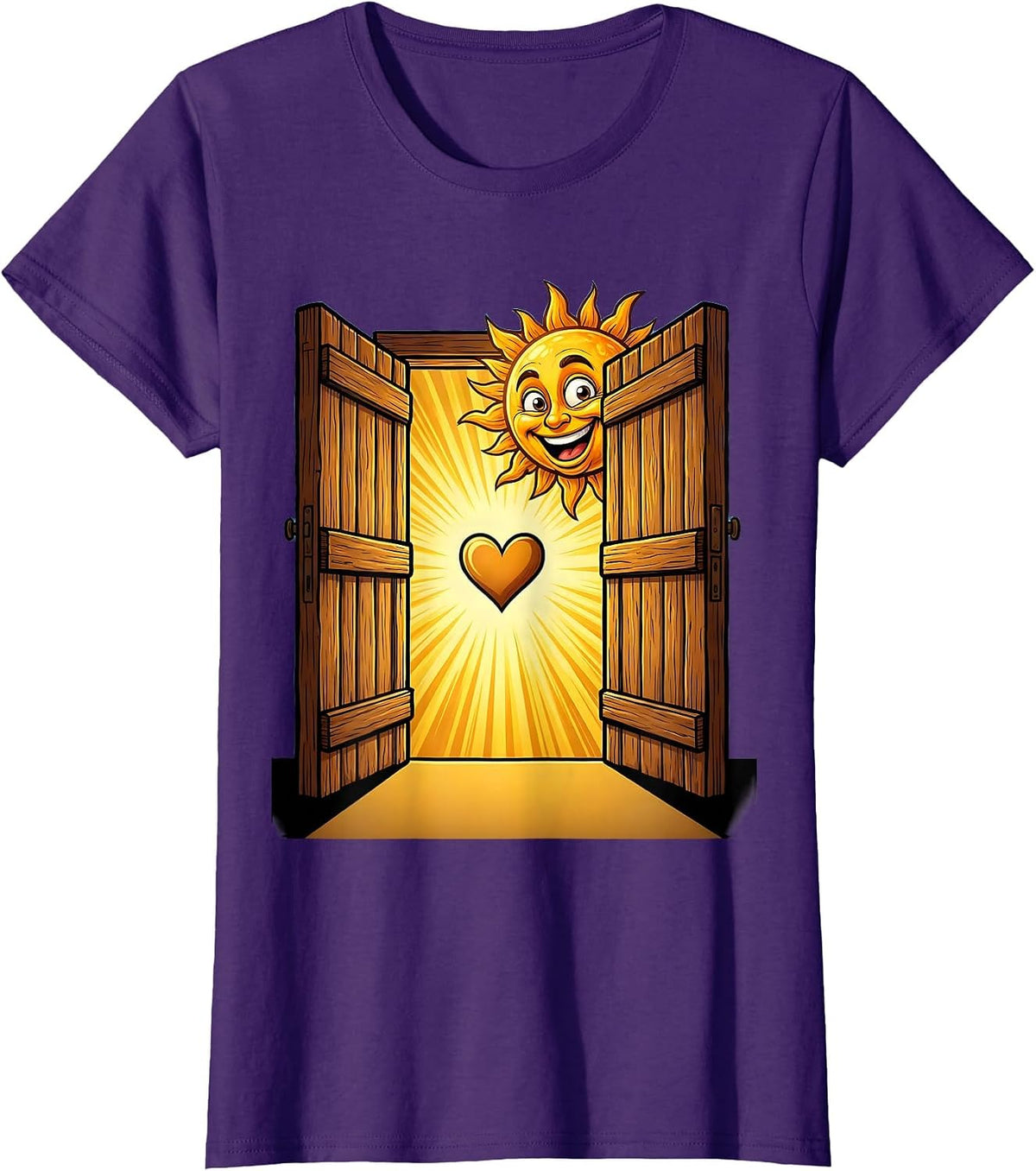 Women's School Counselor Open Door Sunlight Graphic T-Shirt - Purple