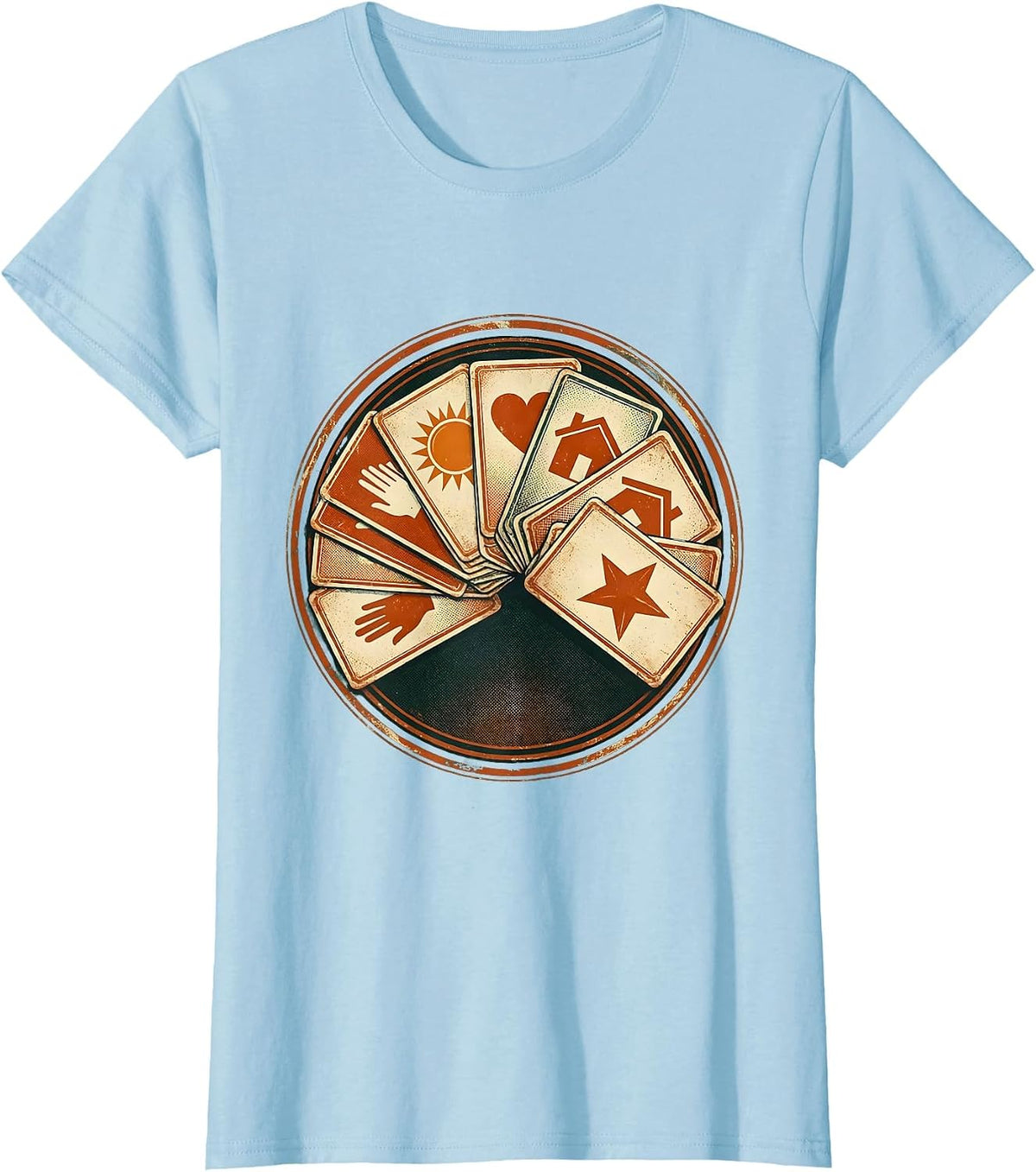 Women's Colorful Communication Symbol Cards SPED Teacher T-Shirt - Baby Blue