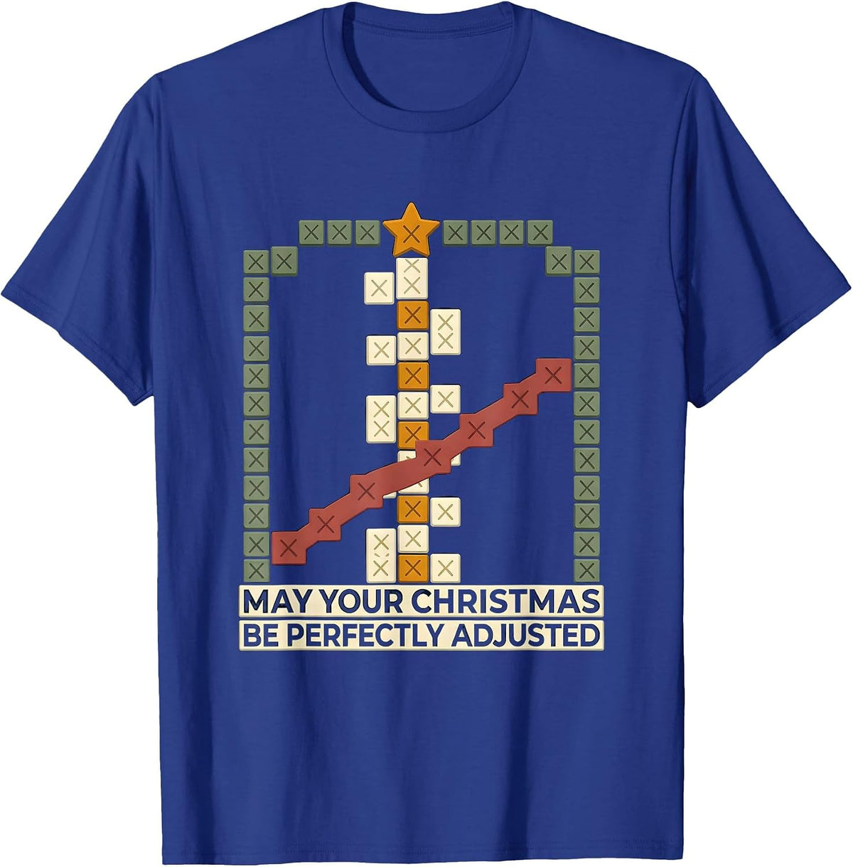 May Your Christmas Be Perfectly Adjusted Chiropractor T-Shirt - Royal Blue