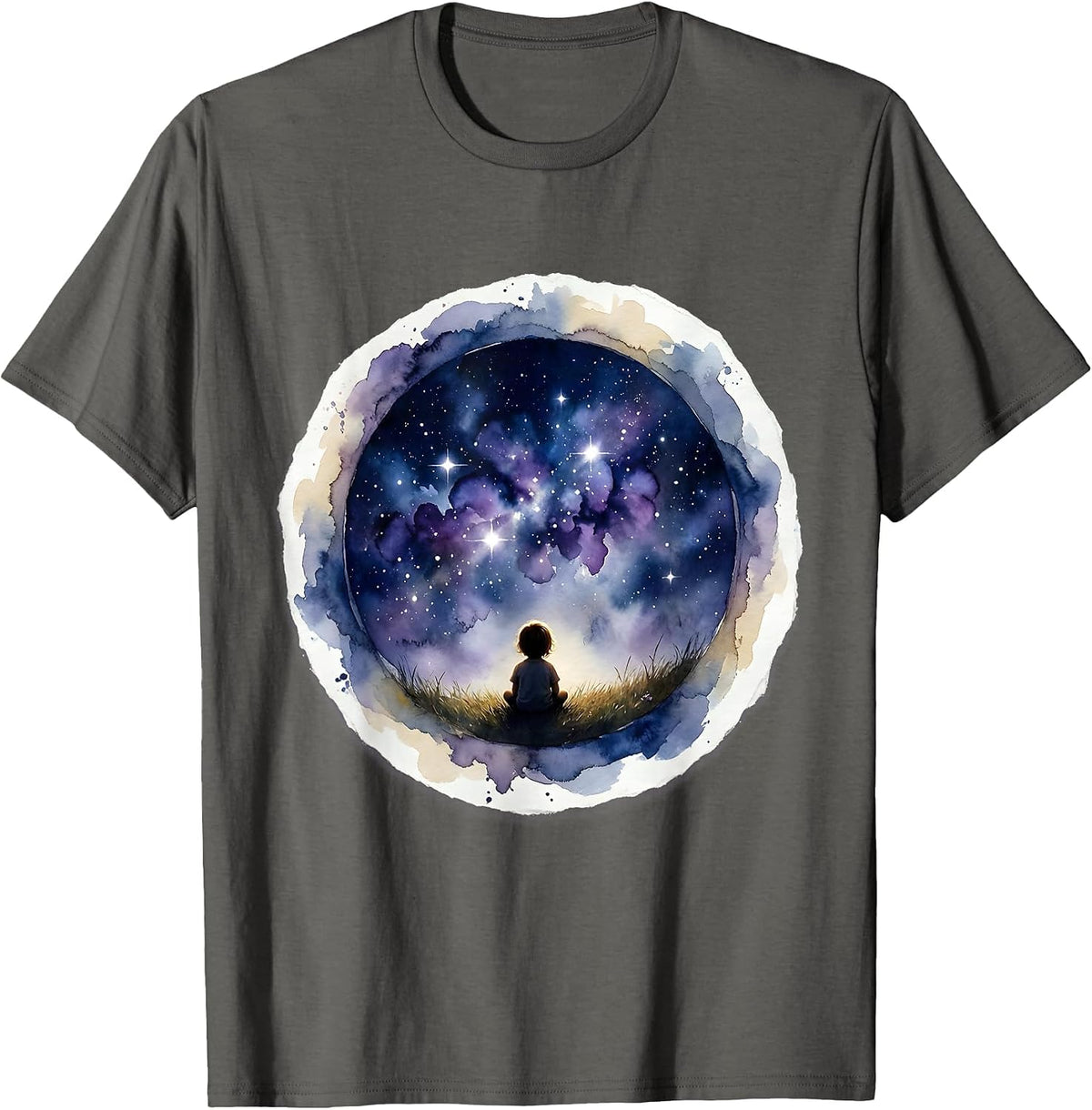 Men's Autism Awareness Starry Night Sky Dreamer Design T-Shirt - Asphalt Grey