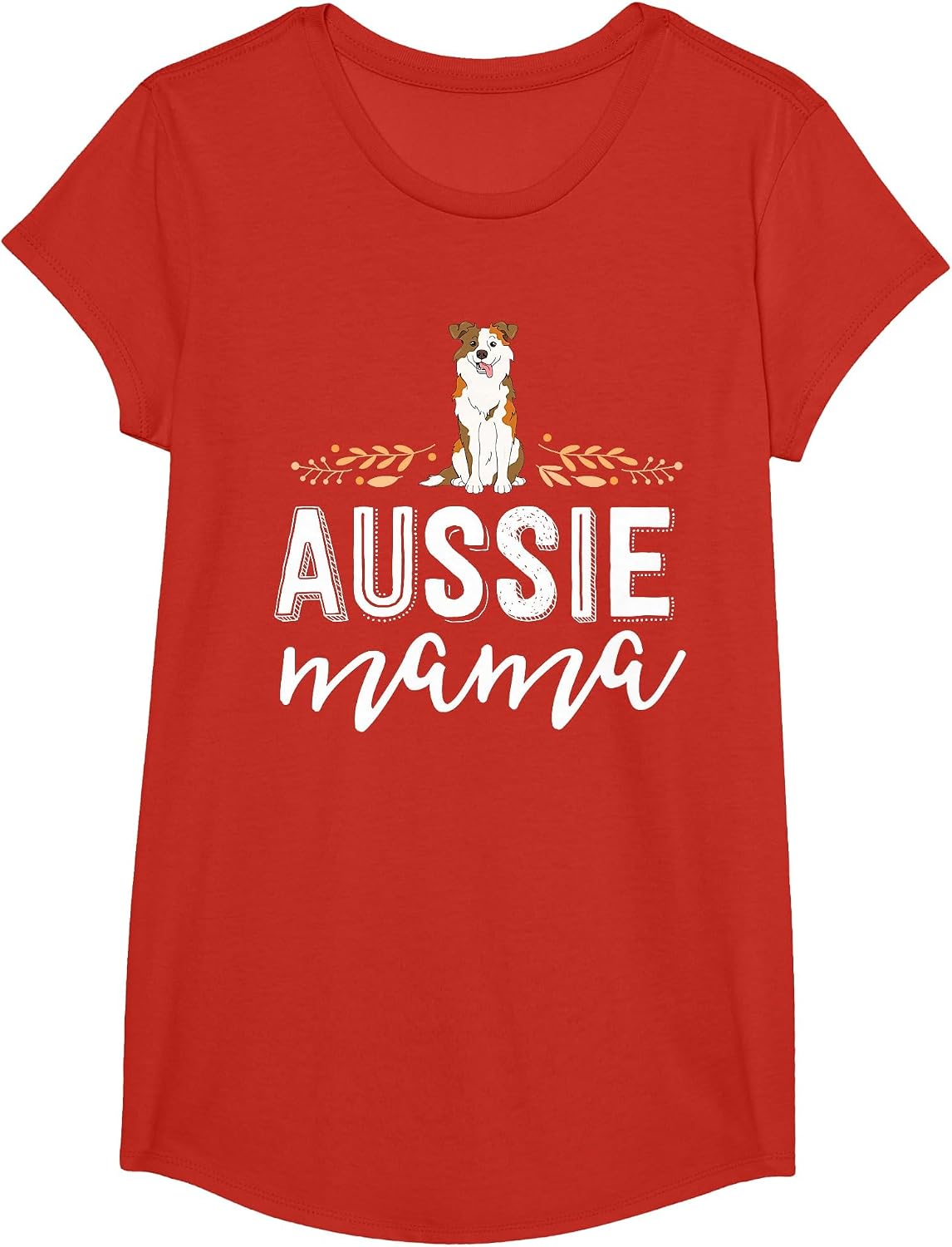 Aussie Mama Red Merle Australian Shepherd Farm Dog Mom T-Shirt - Girls Red