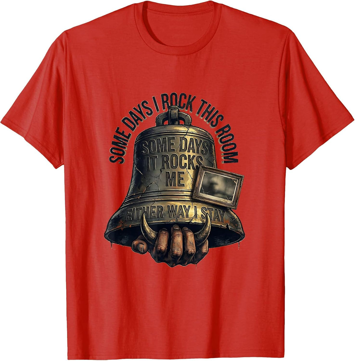 Men's Some Days I Rock This Room Distressed Rock On Classroom T-Shirt - Red