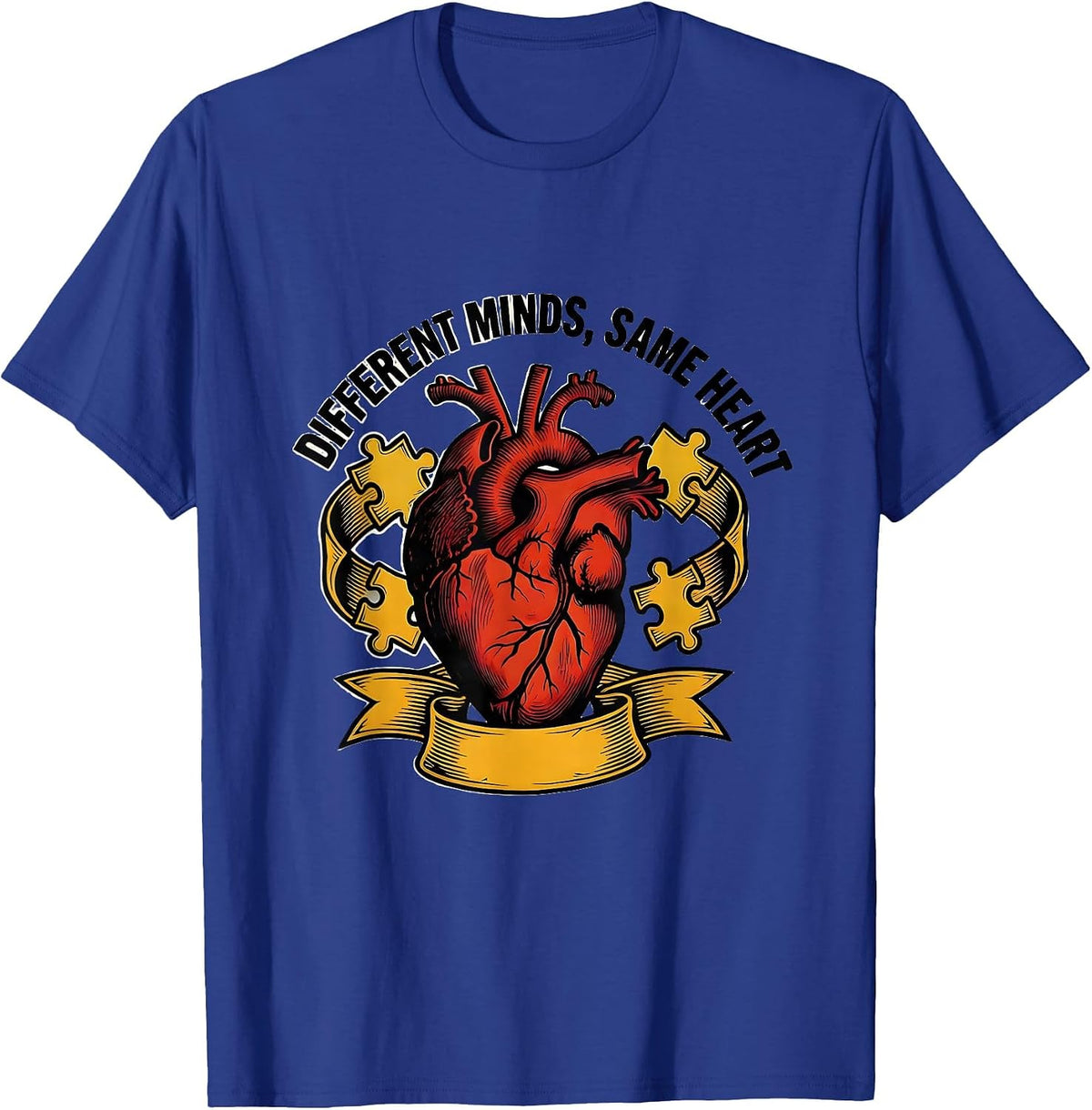 Different Minds Same Heart Special Education Design T-Shirt - Royal Blue