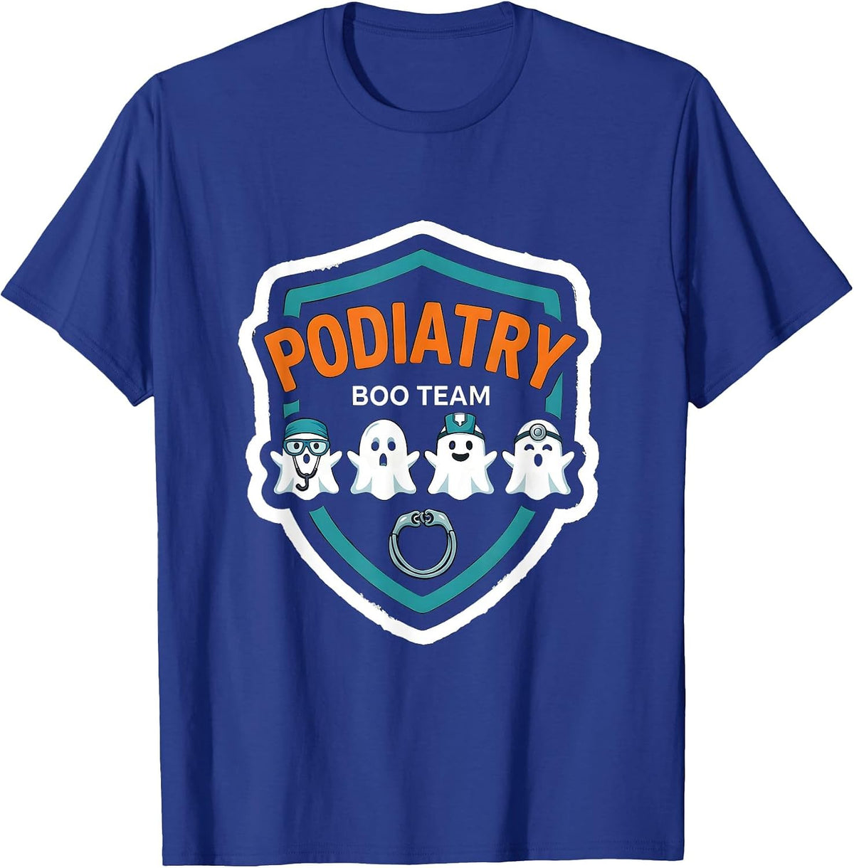 Men's Podiatry Boo Team Funny Ghost Healthcare Worker Halloween T-Shirt - Royal Blue