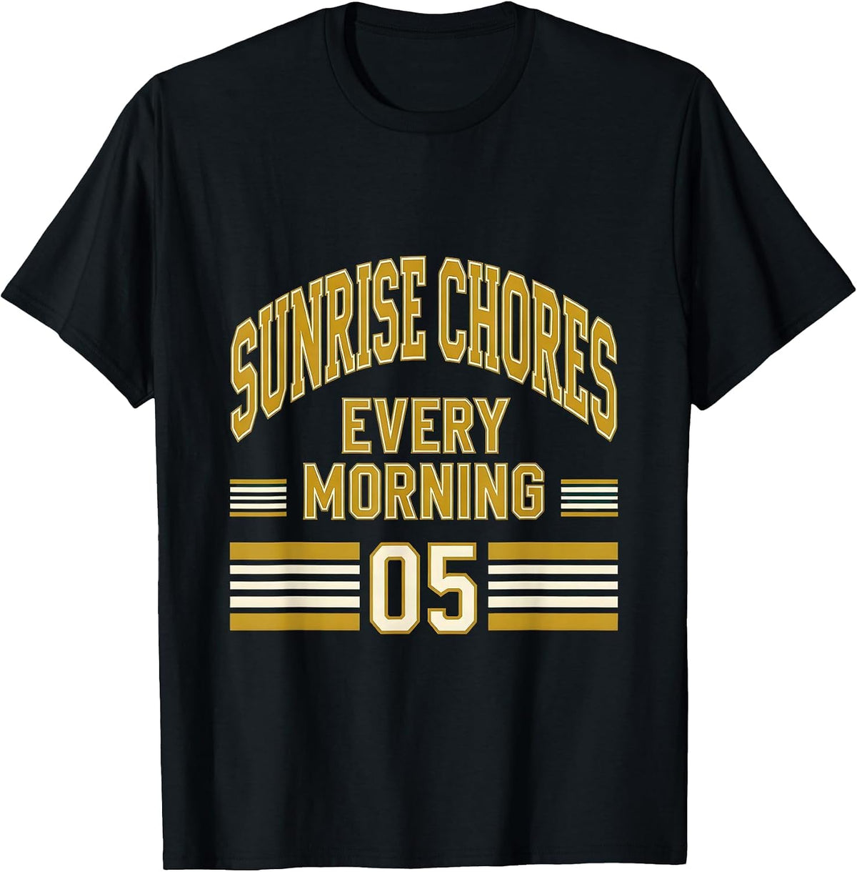Men's Sunrise Chores Every Morning Country Life Design T-Shirt - Black