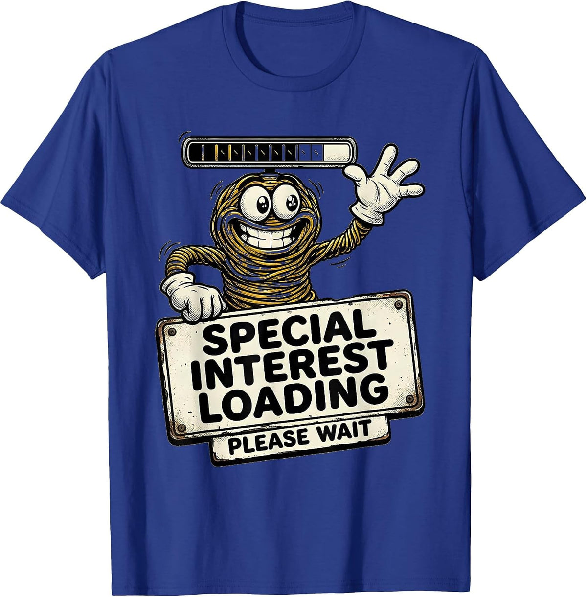 Men's Special Interest Loading Please Wait Autism Design T-Shirt - Royal Blue