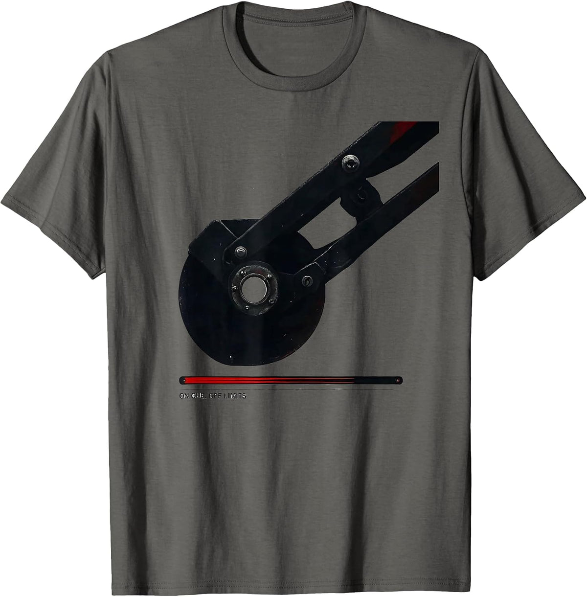 On Cue Off Limits Retro DJ Vinyl Record Turntable Enthusiast T-Shirt - Asphalt Grey