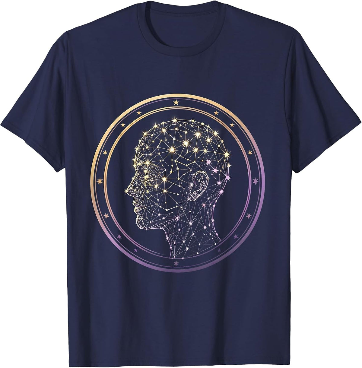 Men's Autism Awareness Constellation Profile Graphic T-Shirt - Navy Blue