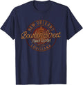 Bourbon Street French Quarter New Orleans Souvenir T-Shirt - Navy Blue