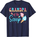 Grandpa of The Scoop Ice Cream Gender Reveal Baby Shower T-Shirt - Navy Blue
