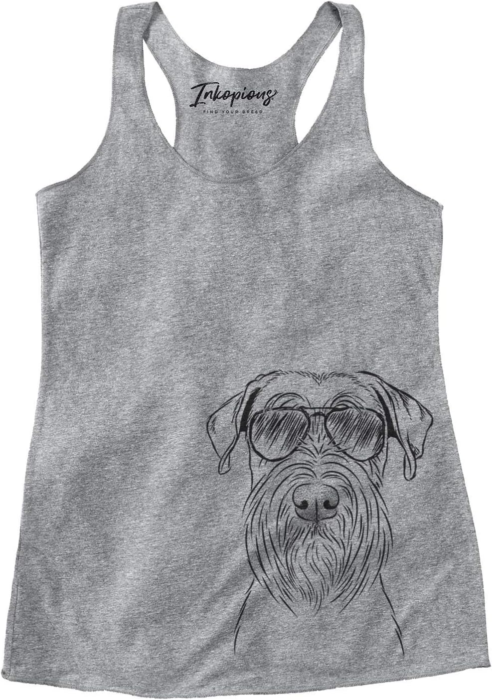 Bare Milton the Schnauzer Dog Triblend T-Shirt - Grey Racerback