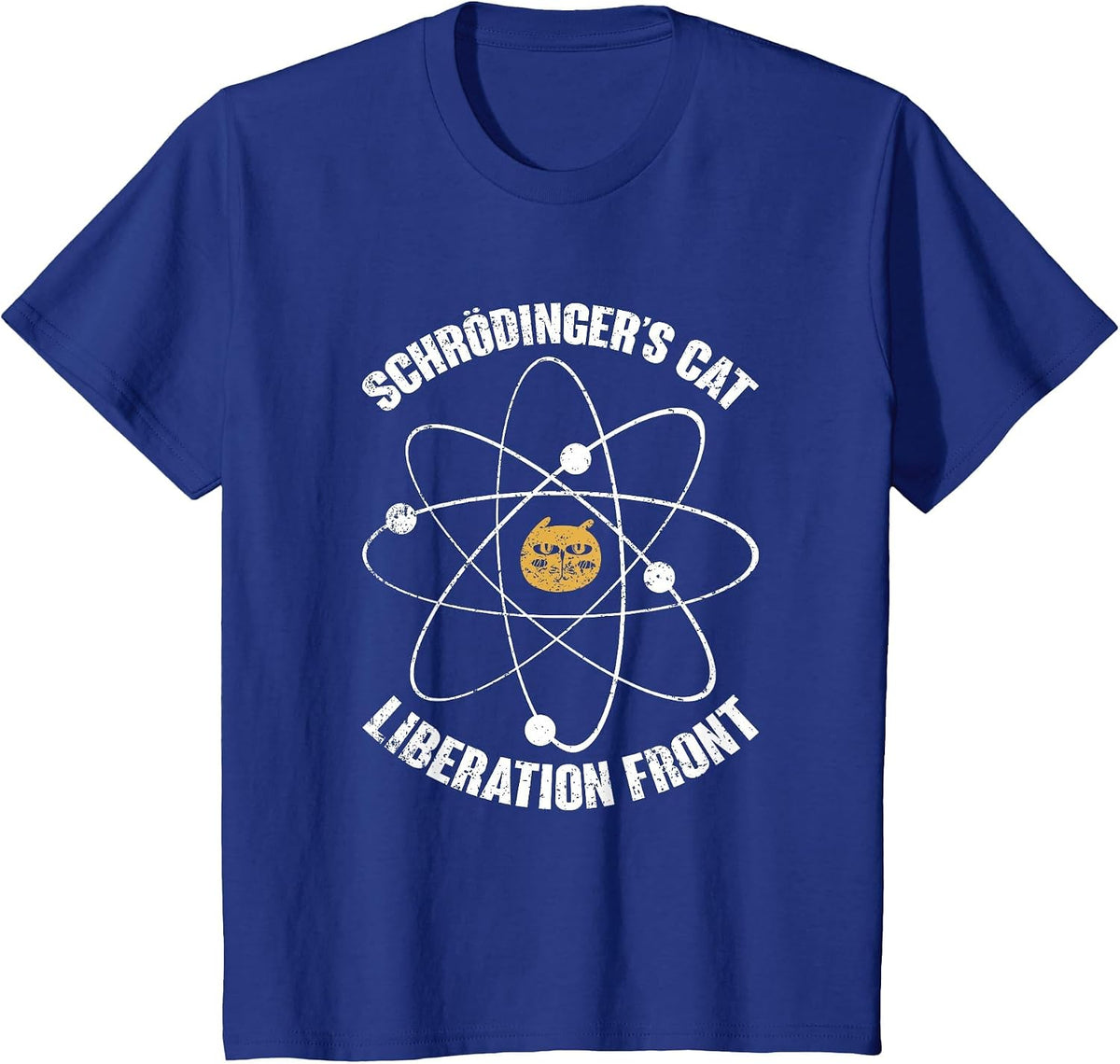 Schrödingers Cat Liberation Front Funny Physics T-Shirt - Royal Blue