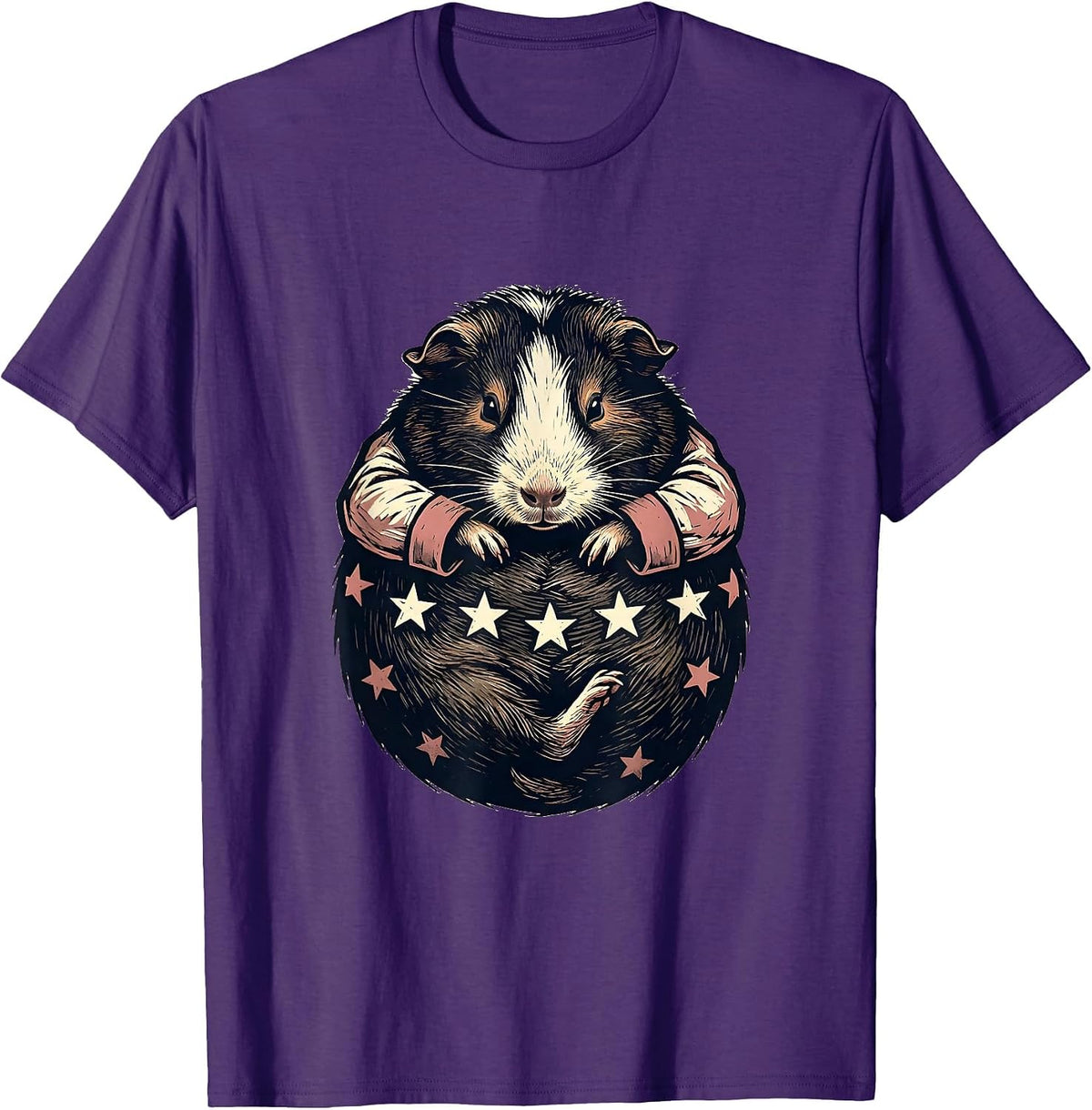 Sleepy Guinea Pig Funny Pajama Pet Lover T-Shirt - Purple