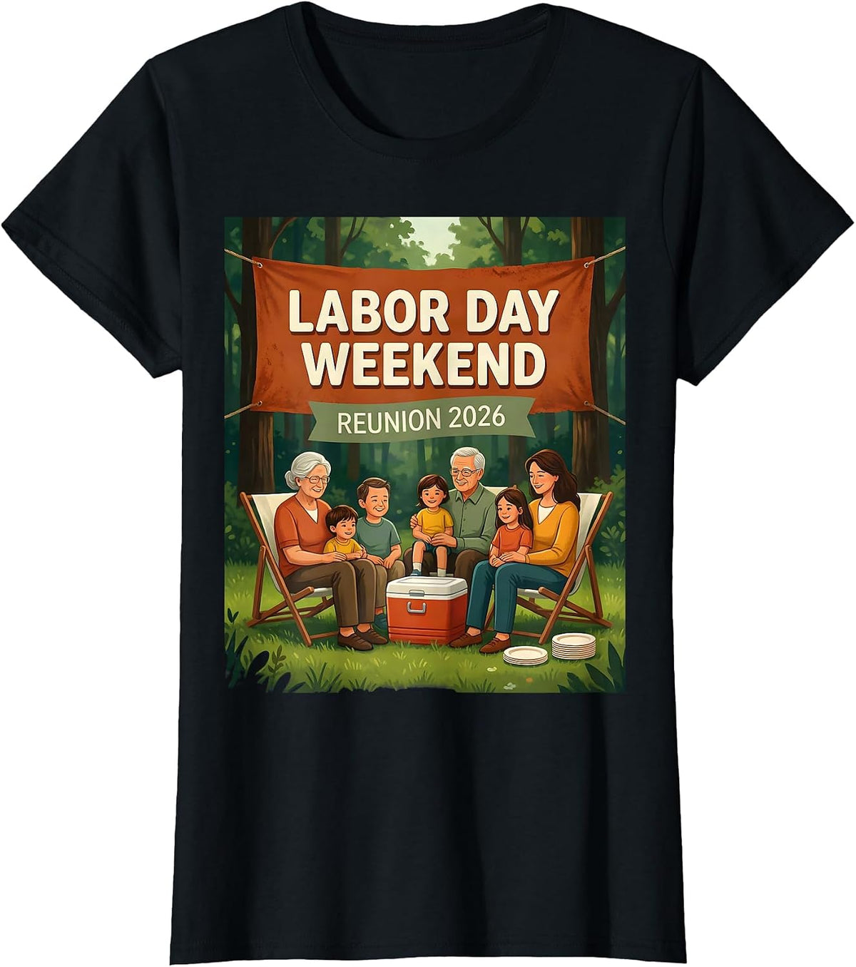 Labor Day Weekend Reunion 2026 Family Matching Group T-Shirt - Black