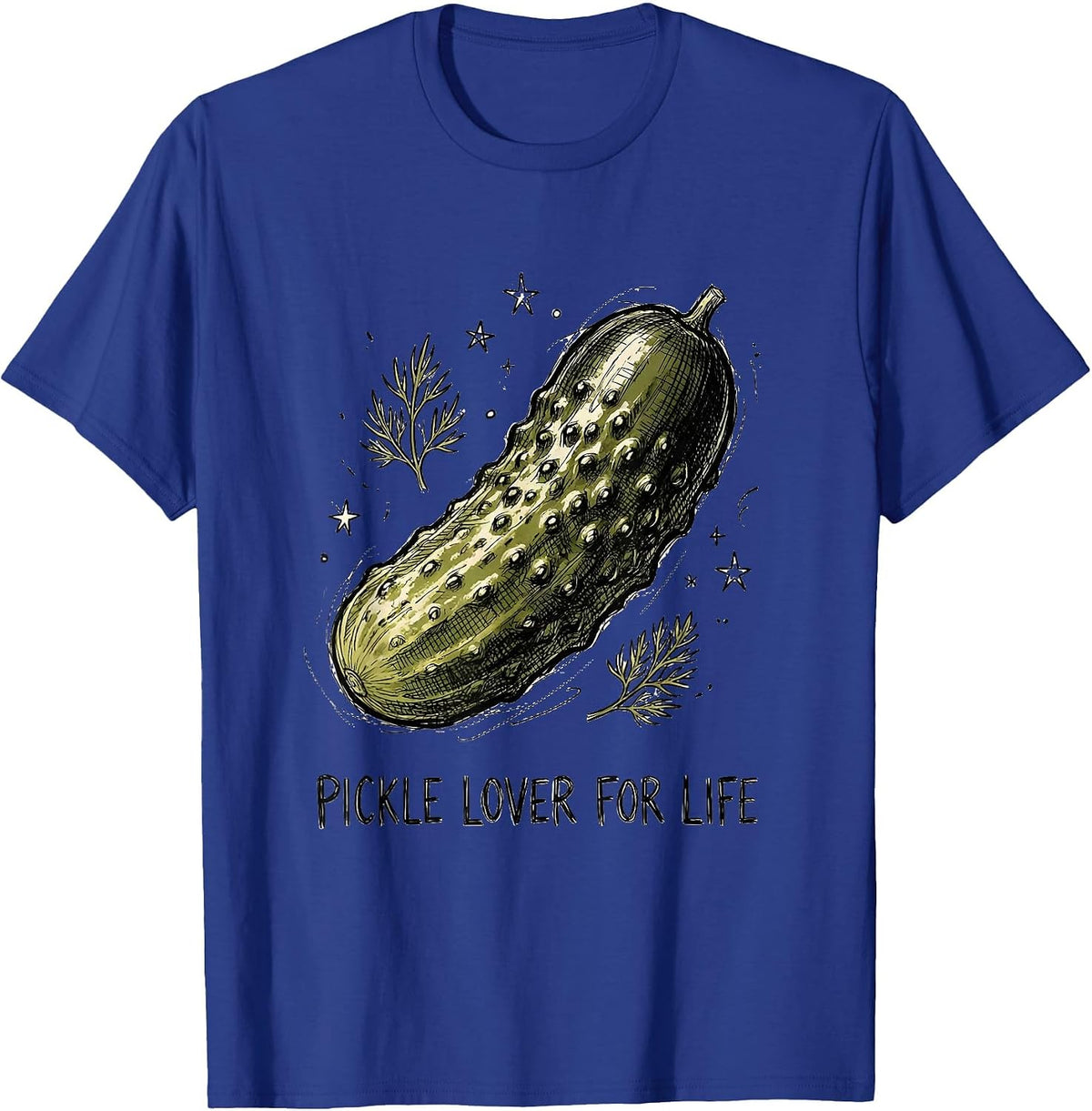 Men's Pickle Lover For Life Funny Pickle Fan Design T-Shirt - Royal Blue