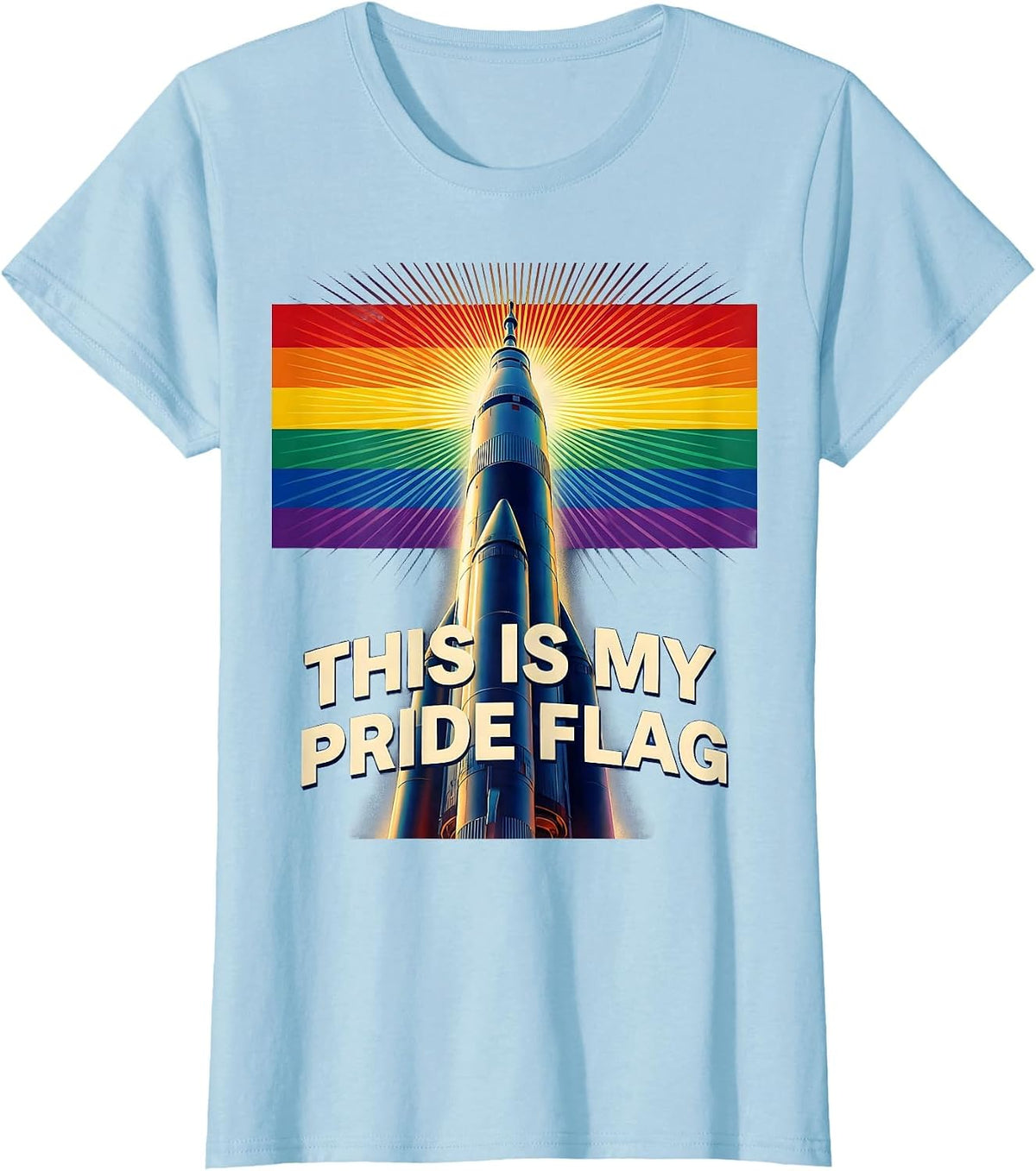 Women's This Is My Pride Flag Celebration Design T-Shirt - Baby Blue