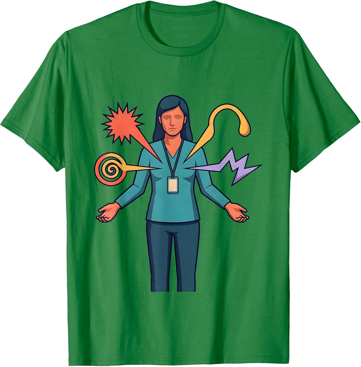 Men's Calm School Counselor Hub Pattern Appreciation Gift T-Shirt - Kelly Green