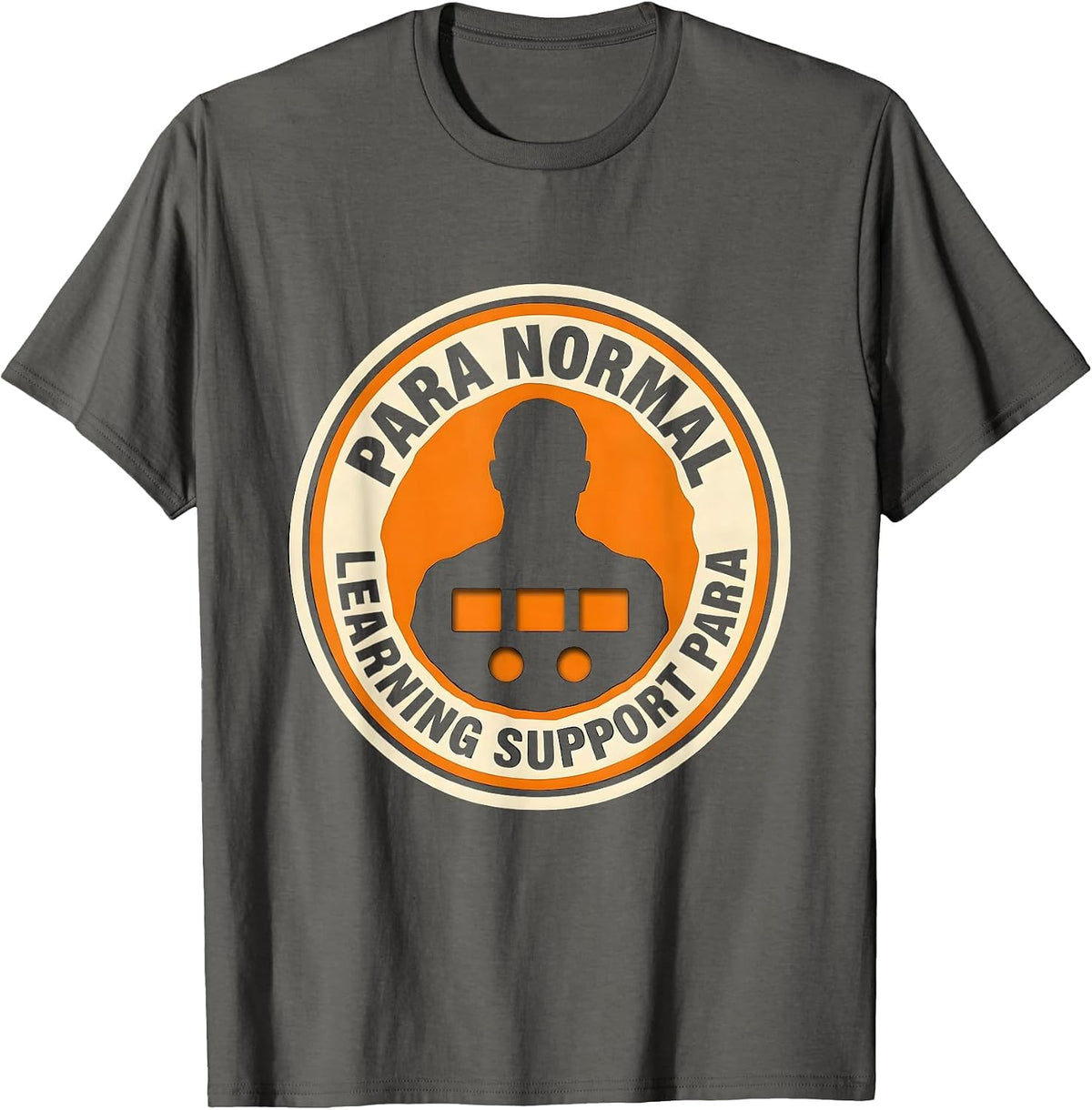 Men's Para Normal Learning Support Para Ghost Sped Teacher T-Shirt - Asphalt Grey