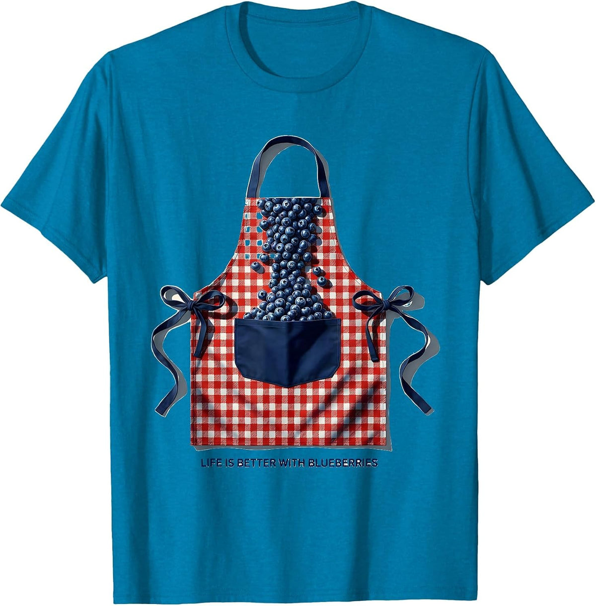 Life Is Better With Blueberries Red White Blue Design T-Shirt - Sapphire Blue