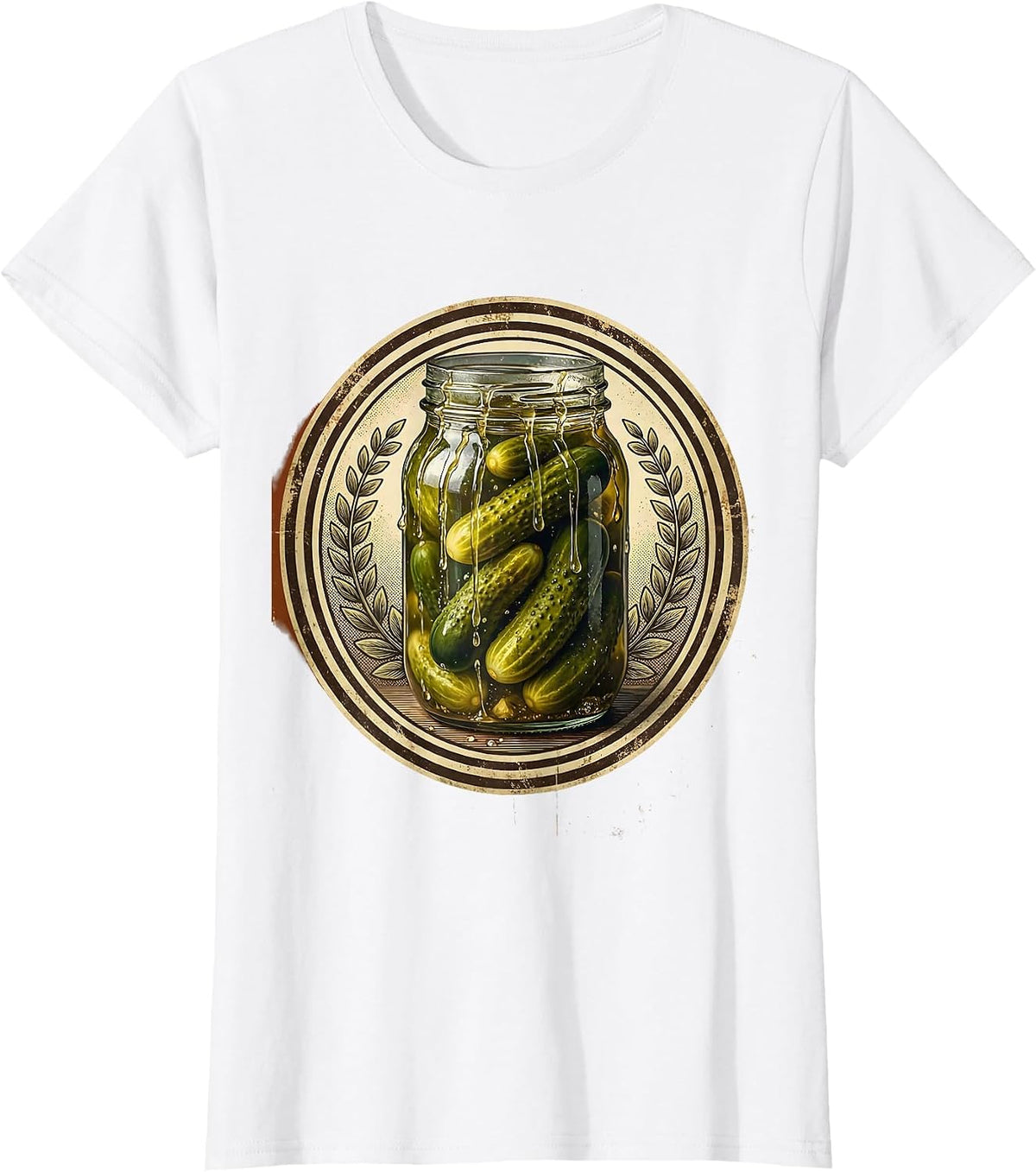 Overflowing Pickle Jar Brine Graphic T-Shirt - White