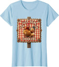 Women's Just Here for the Chickens Funny Chicken Lover T-Shirt - Baby Blue