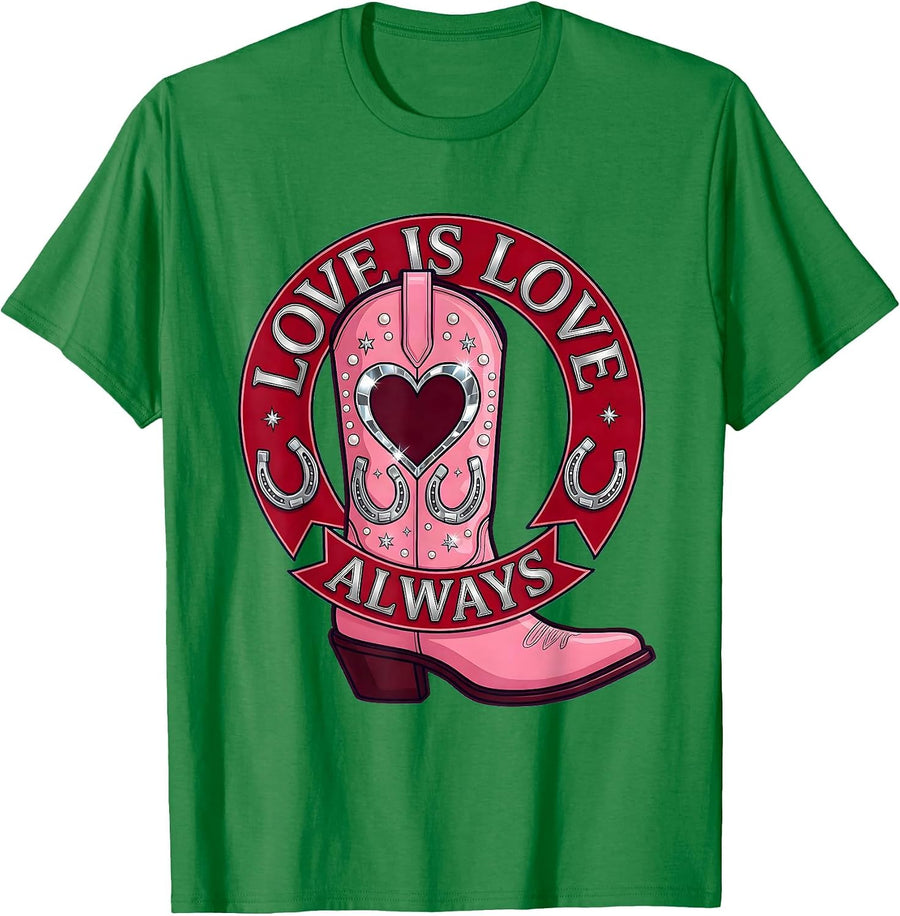 Men's Love Is Love Always Gay Pride Graphic Design T-Shirt - Kelly Green